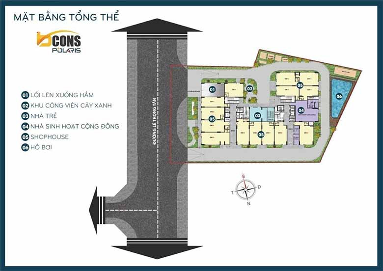 Dự Án Bcons Polaris Bình Dương - Mặt Bằng Tổng Thể